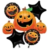 Party City Smiley Pumpkin Halloween Foil Balloon Bouquet, 5Pc| Balloons