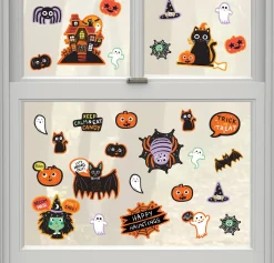 Party City Spooky Friends Halloween Cardstock Cutouts, 30Pc| Window & Wall Décor
