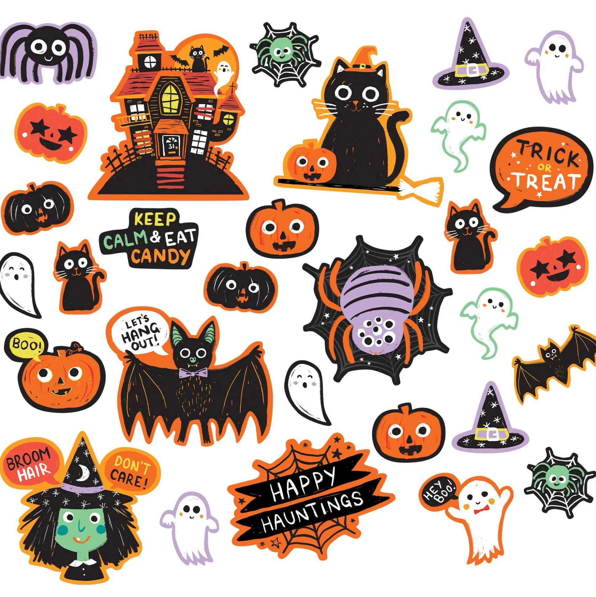 Party City Spooky Friends Halloween Cardstock Cutouts, 30Pc| Decorations
