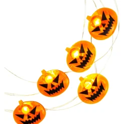 Party City Spooky Jack-O'-Lantern Halloween Led Plastic String Lights, 20 Bulbs, 6.3Ft| Strobe Lights & Black Lights