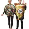 Party City Sprinkle Donut & Cold Brew Coffee Couples Costumes For Adults|Women Funny