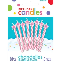 Fashion Star Spiral Birthday Candles 8Ct Baking Supplies
