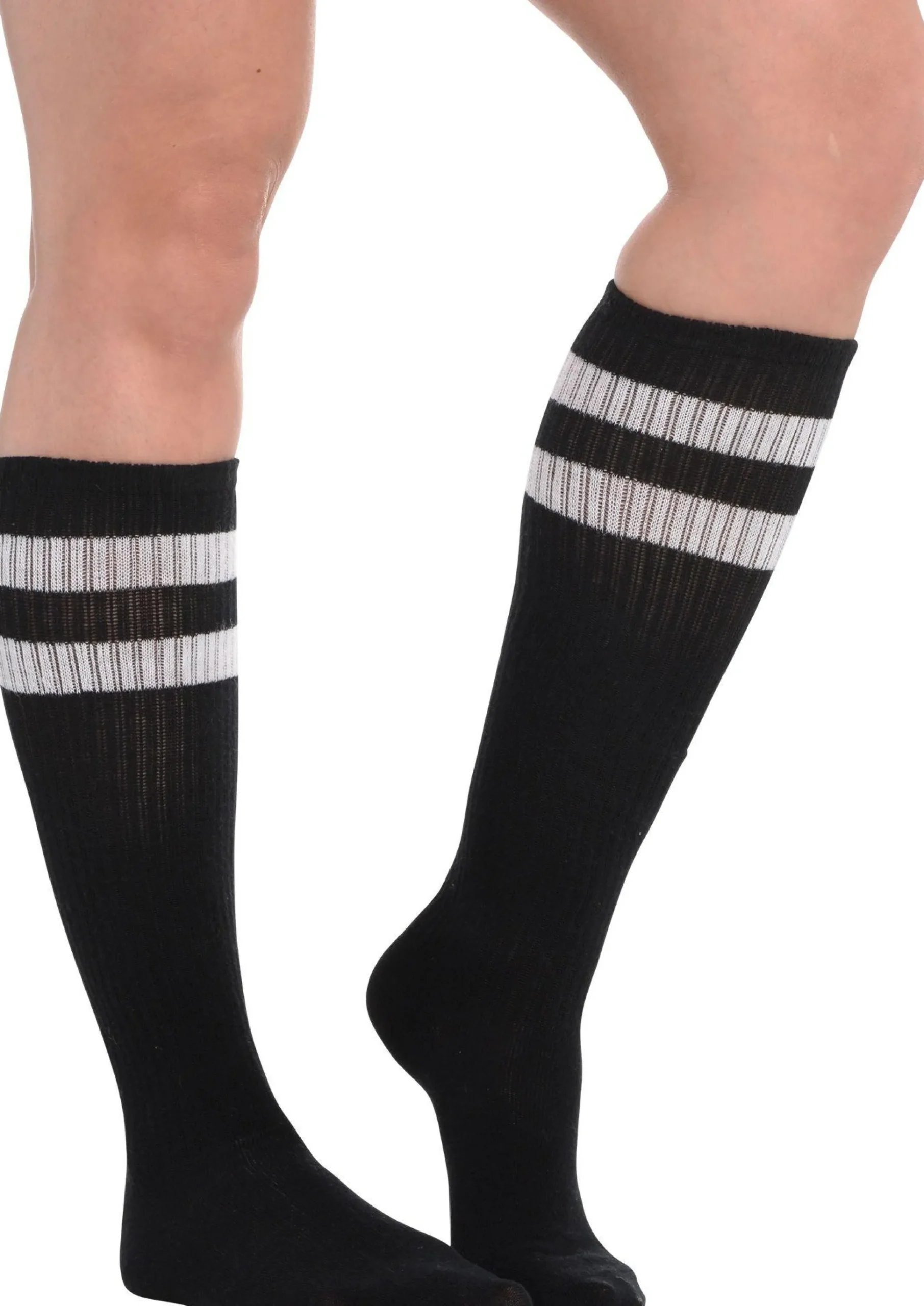 Cheap Stripe Athletic Knee-High Socks Tights