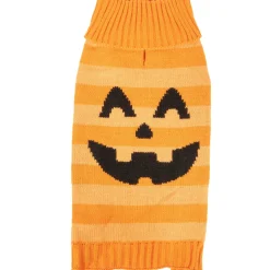 Outlet Striped Orange Jack-O'-Lantern Dog Sweater Dog & Pet Costumes