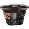 Shop Studded Black Leather Punk Hat Hats