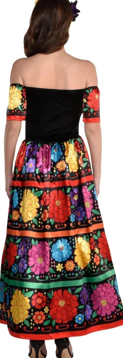 Clearance Sugar Skull Beauty Costume For Adults - Day Of The Dead Women Scary