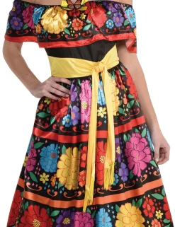 Clearance Sugar Skull Beauty Costume For Adults - Day Of The Dead Women Scary
