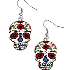 Outlet Sugar Skull Earrings - Day Of The Dead Jewelry