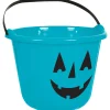 Party City Teal Jack-O'-Lantern Plastic Treat Bucket, 8.8In X 6.8In| Trick-Or-Treat Bags & Buckets