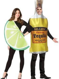 Clearance Tequila Bottle & Lime Slice Couples Costumes For Adults Couples' Costumes