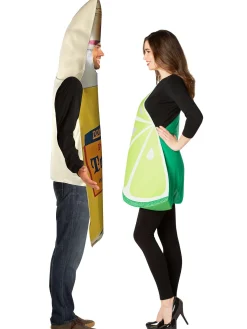 Clearance Tequila Bottle & Lime Slice Couples Costumes For Adults Couples' Costumes