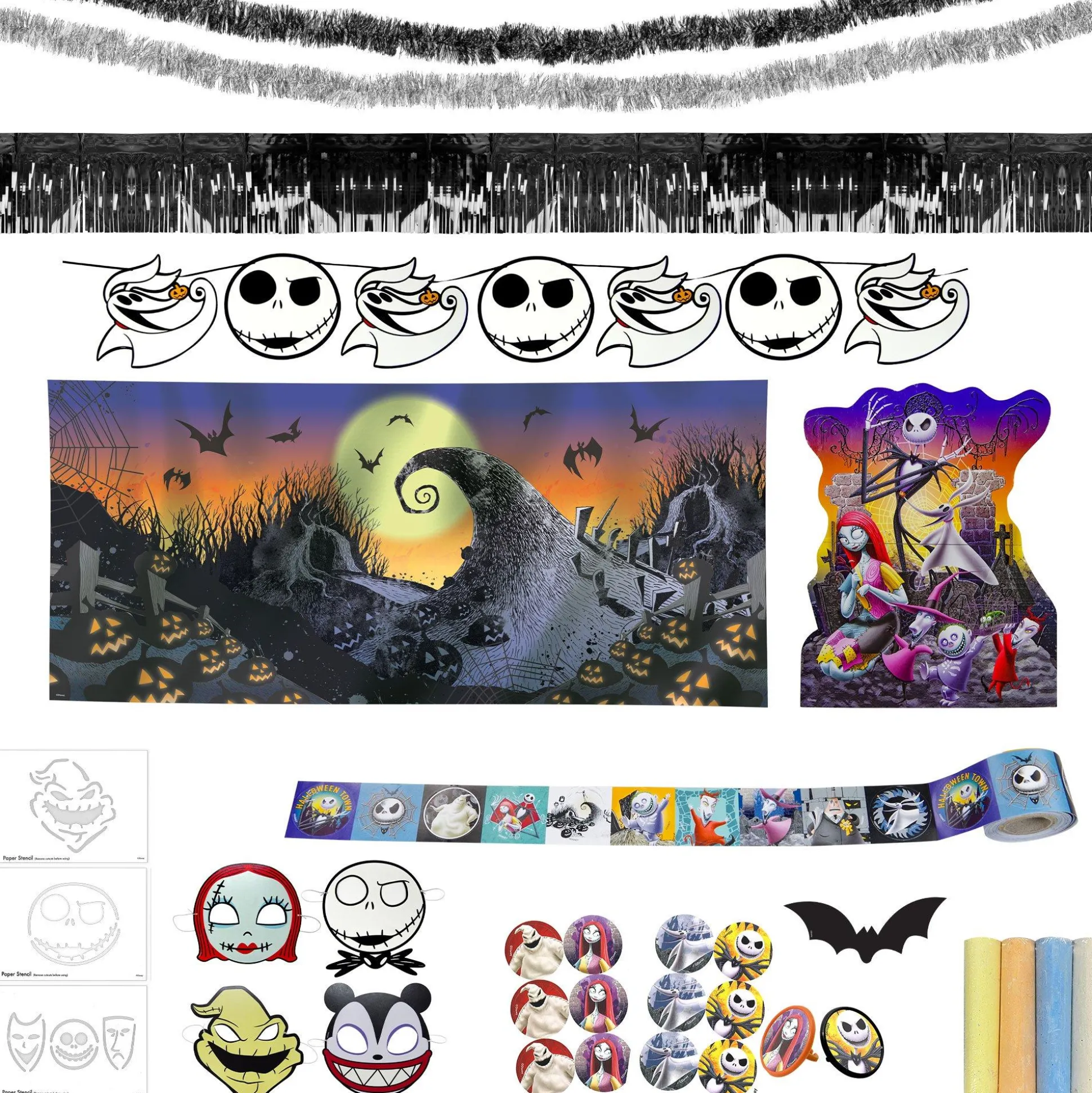 Disney Channel The Nightmare Before Christmas Trunk-Or-Treat Decorating Kit, 41Pc| The Nightmare Before Christmas