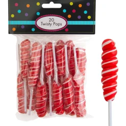 Online Twisty Lollipops, 20Pc - Cherry Flavor Lollipops