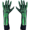 Cheap Uv Black Light Reactive Green Glow Skeleton Bone Hand Gloves Gloves
