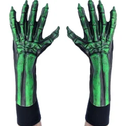 Cheap Uv Black Light Reactive Green Glow Skeleton Bone Hand Gloves Gloves