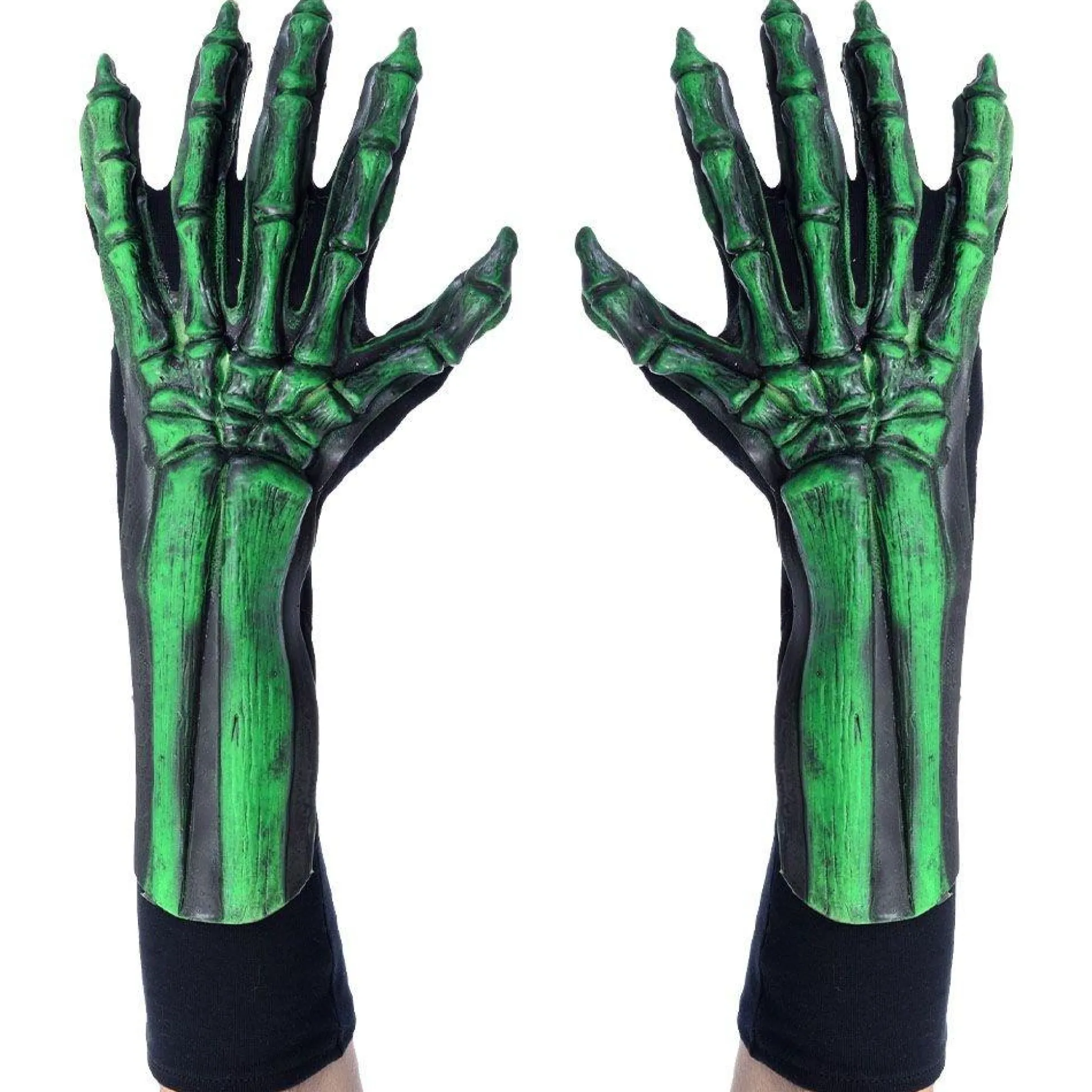 Cheap Uv Black Light Reactive Green Glow Skeleton Bone Hand Gloves Gloves