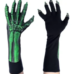 Cheap Uv Black Light Reactive Green Glow Skeleton Bone Hand Gloves Gloves