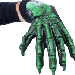 Cheap Uv Black Light Reactive Green Glow Skeleton Bone Hand Gloves Gloves