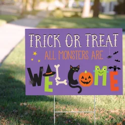Party City Welcome All Monsters Trick-Or-Treat Yard Sign| Yard Stakes & Signs