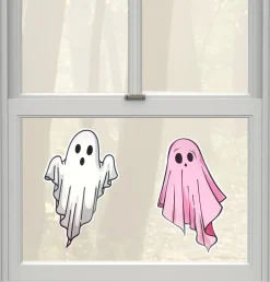 Party City White & Pink Ghost Stickers, 2Ct| Favors & Favor Bags