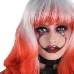 Flash Sale White & Red Twisted Ombre Long Wavy Wig, 22In Wigs