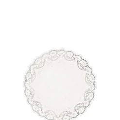 New White Round Paper Doilies 40Ct Baking Supplies