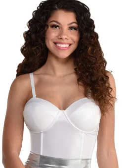 Discount White Sleek Corset For Adults With Removable Straps Corsets