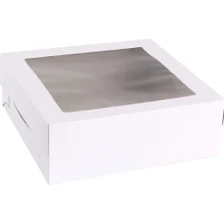Best White Square Window Cake Box, 14In Boxes, Carriers & Treat Bags