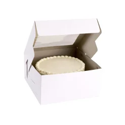 Online White Square Window Cake Box, 12In Baking Supplies