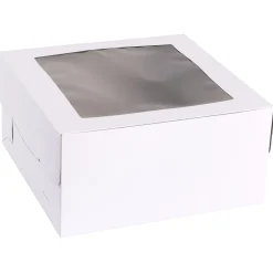 Flash Sale White Square Window Cake Box, 12In Boxes, Carriers & Treat Bags