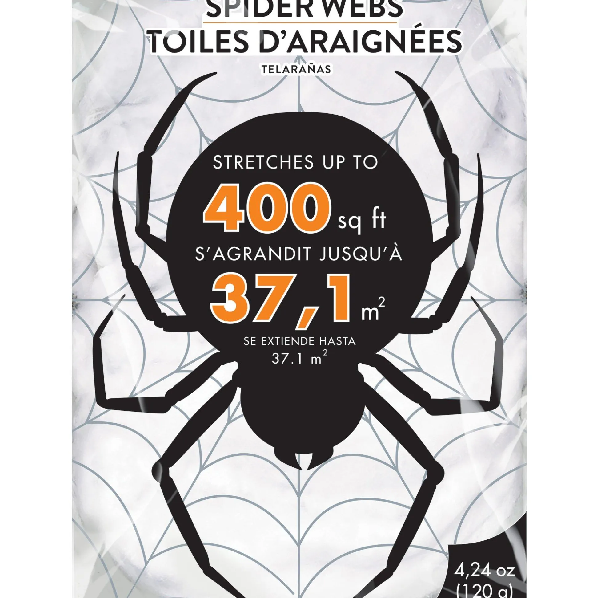 Party City White Stretch Spider Web, 400 Sq Ft| Spiders & Webbing