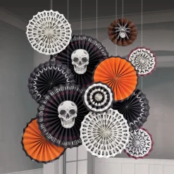 Party City Wicked Hauntings Paper Fan Decorating Kit, 15Pc| Decorations