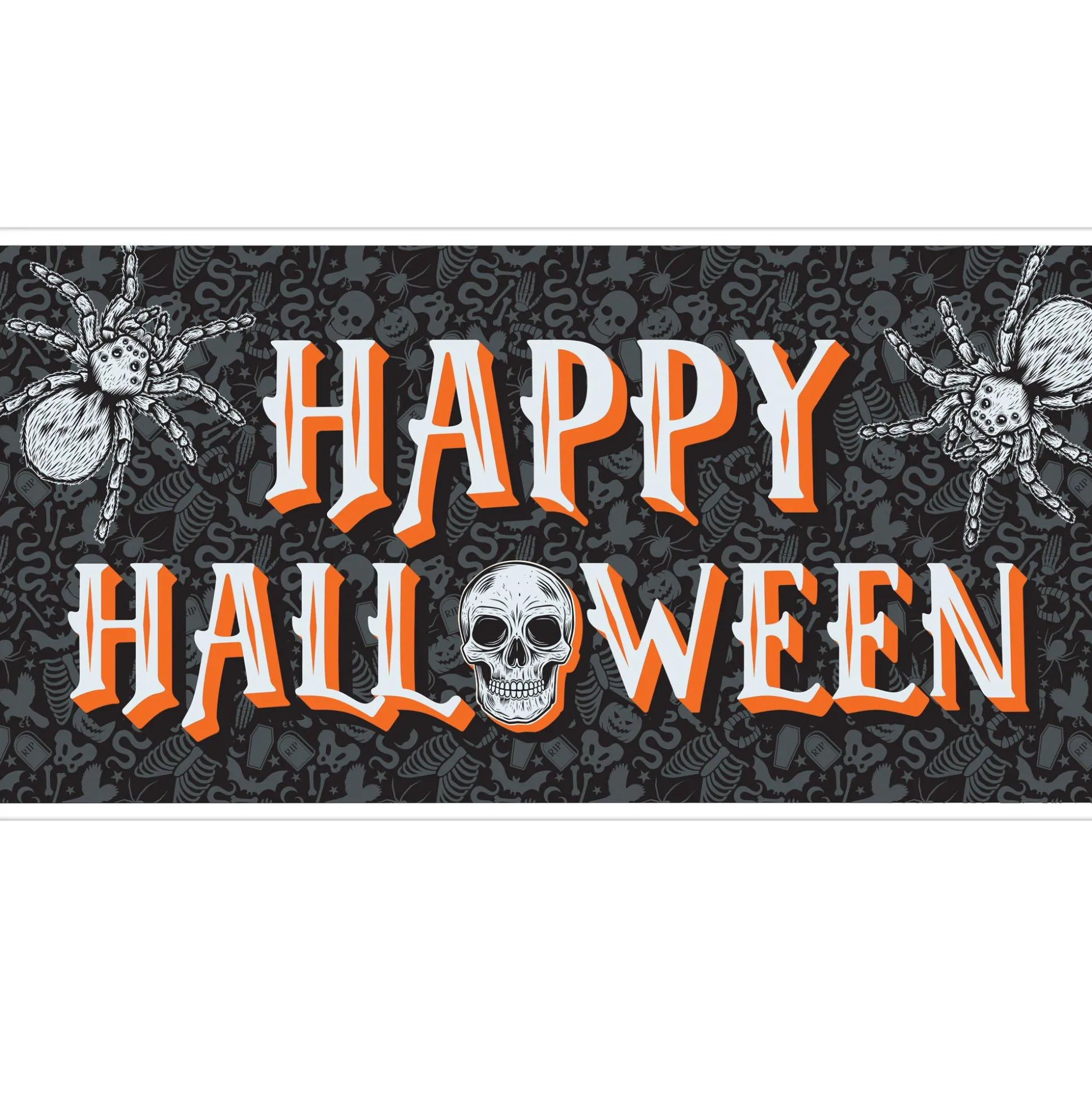 Party City Wicked Hauntings Plastic Horizontal Banner, 5.4Ft X 2.8Ft| Door Décor & Signs