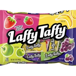 Outlet Willy Wonka Laffy Taffy Candy Bag, 36Pc - Banana, Grape, Sour Apple, & Strawberry Bulk Candy