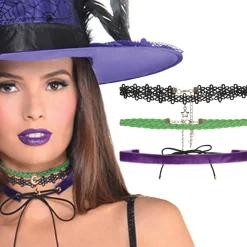 Fashion Witch Choker Set 3Pc Jewelry