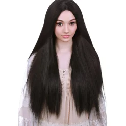 Online Yaki Lace Front Straight Black Wig Wigs