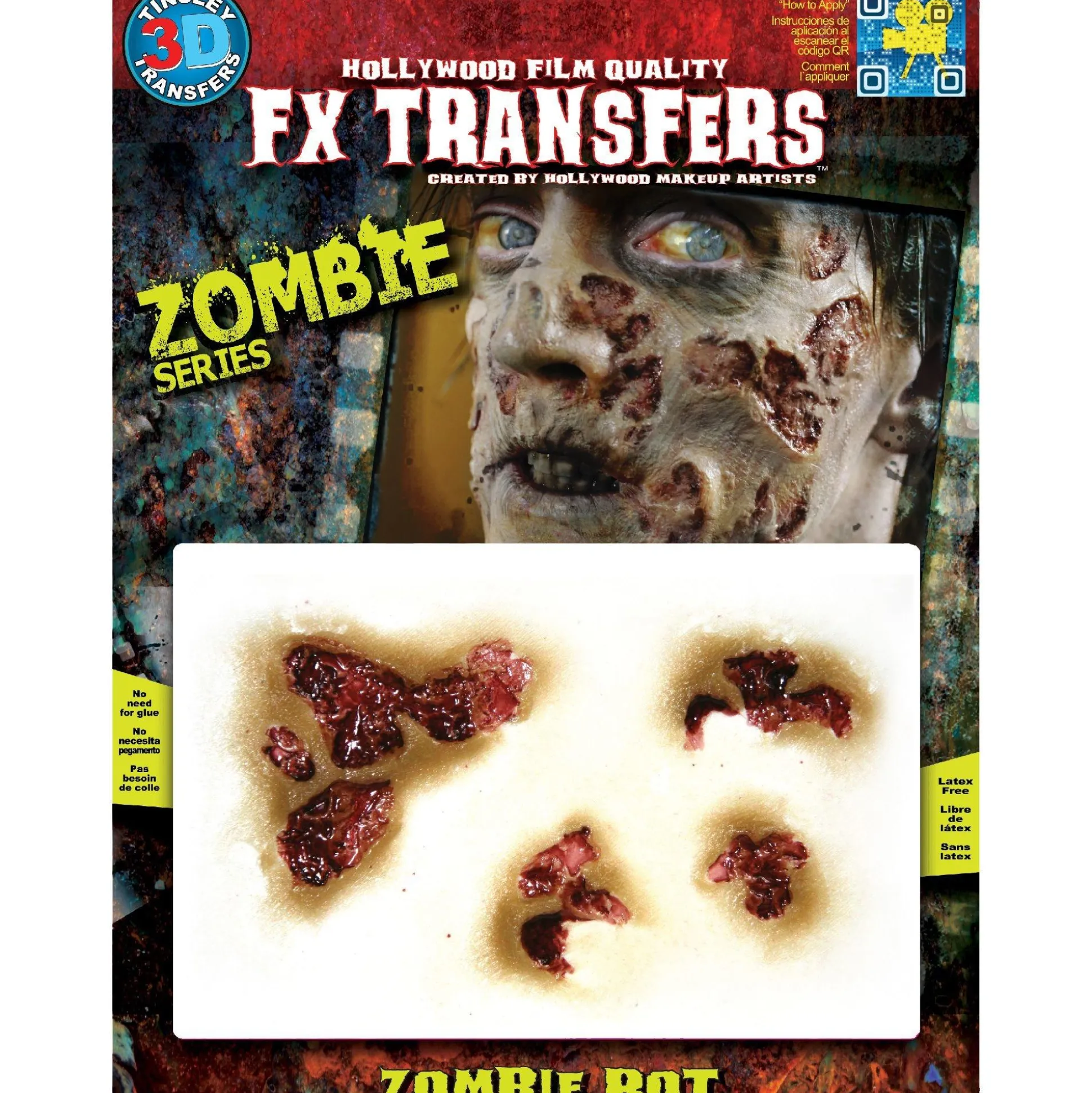 Discount Zombie Rot Wound Prosthetics 4Ct- Tinsley Transfers Makeup
